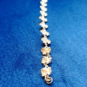 Silver bugenvila flower bracelet